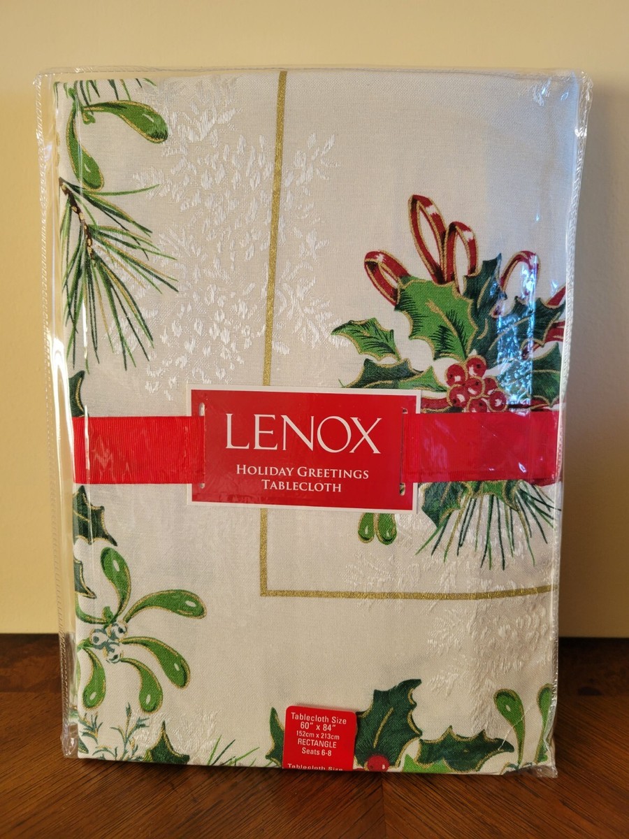 LENOX HOLIDAY WINTER GREETINGS CHRISTMAS TABLECLOTH 60