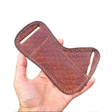 Aj Sanity Leather Folding Blade Knife Sheath Belt Pouch EDC Tools Pocket Camping