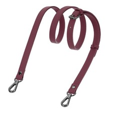 0.6" Genuine Leather Purse Strap for Bag Burgundy, Black Buckle 