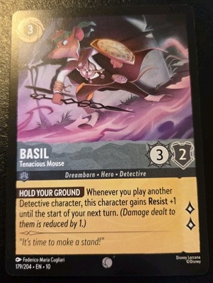 Basil - Tenacious Mouse 179/204 Common Whispers In The Well Disney Lorcana TCG