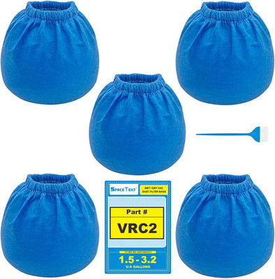 5 Pack VRC2 Vacuum Filter for Vacmaster 1.5 to 3.2 Gallon and Armor All 2.5 Gall