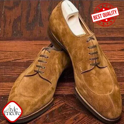Artisan Crafted Tan Suede Derby Shoes | Men s Classic Lace-Up Dress & Casual