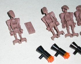 Lego Star Wars 4478 GEONOSIAN BATTLE DROID Sand Red Minifigure Lot of 7 *Minty*