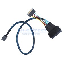 Mini SAS SFF 8643 to U.2 SFF-8639 Cable 0.5m NVMe SSD PCIe Power Connection Lot
