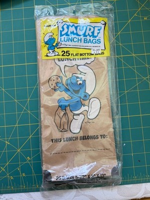 Vintage Set Of 25 Smurf Lunch Bags   1983 Sealed MIP
