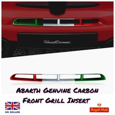 Abarth Echt Kohlefaser Frontstoßstange Grill Einsatz italienische Flagge 500 595 695