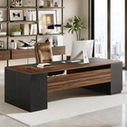 78.7'' Large Modern Executive Desk L-Shaped Office Computer Desk w/ File Cabinet