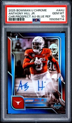 2025 Bowman U Chrome #BCA-AHJ Anthony Hill Jr. Auto Blue Refractor PSA 10 /150