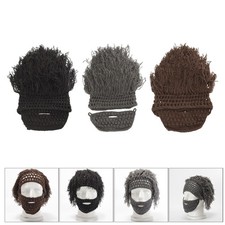 Funny Wig Beard Hat Costume Dressing up Decor Roles Play Beard Face Mask for