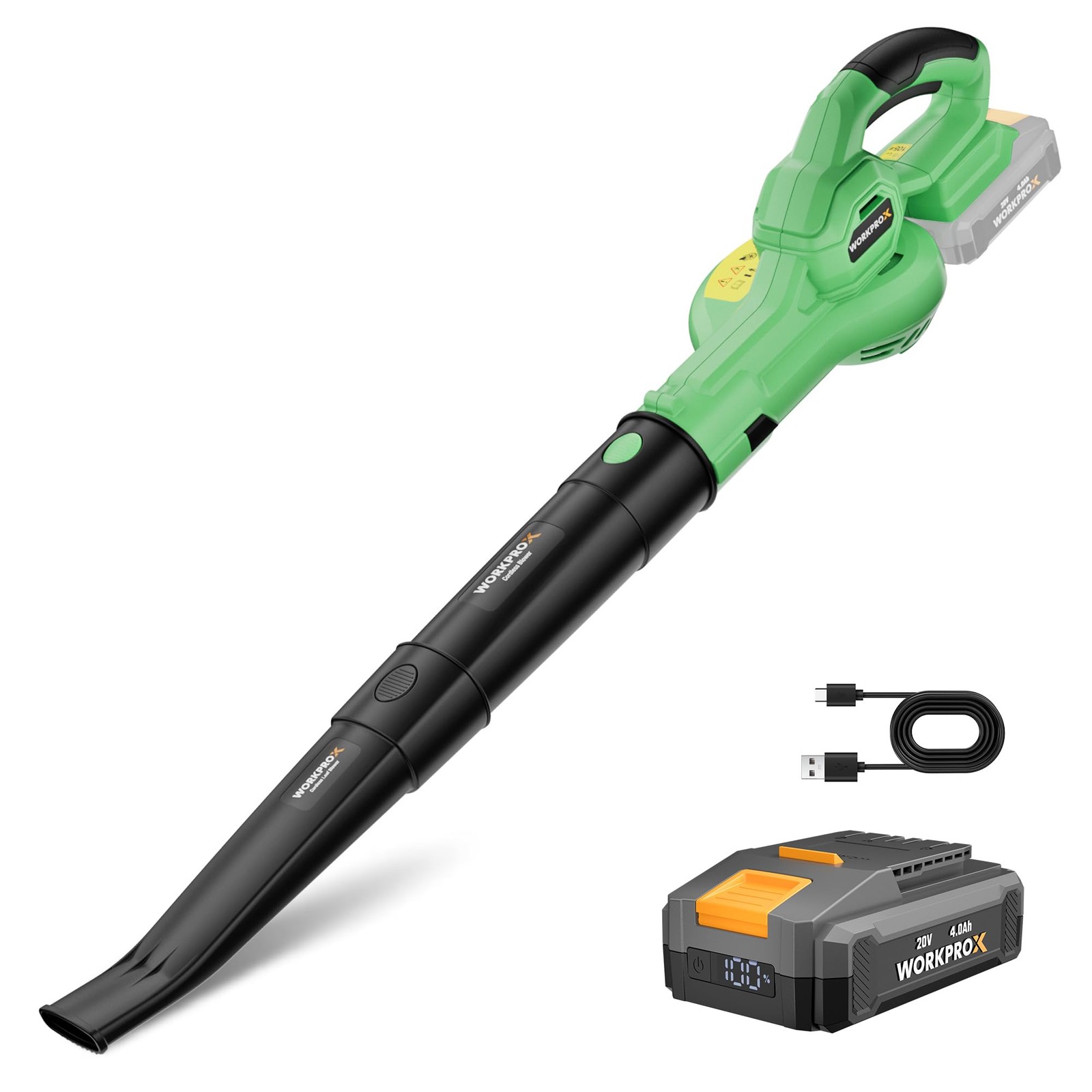 Soffiatore WORKPROX 20V 222KM/H - Per Giardino, Garage e vialetti