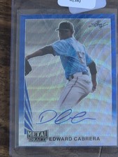 EDWARD CABRERA AUTO #15/20 LEAF METAL DRAFT BLUE WAVE +25 MLB CARDS CHICAGO CUBS