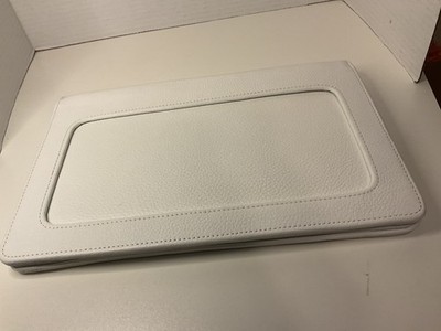 Moon leather clutch bag 3 interchangeable inserts Dana Rodoz white leather