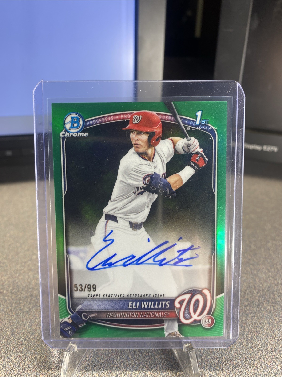 2025 Bowman Draft - Chrome Prospect Auto Eli Willits True Green Refractor /99