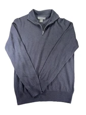 Christian Lacroix Men's 100% Merino Wool 1/4 Zip Cardigan Sweater Black S  NWT