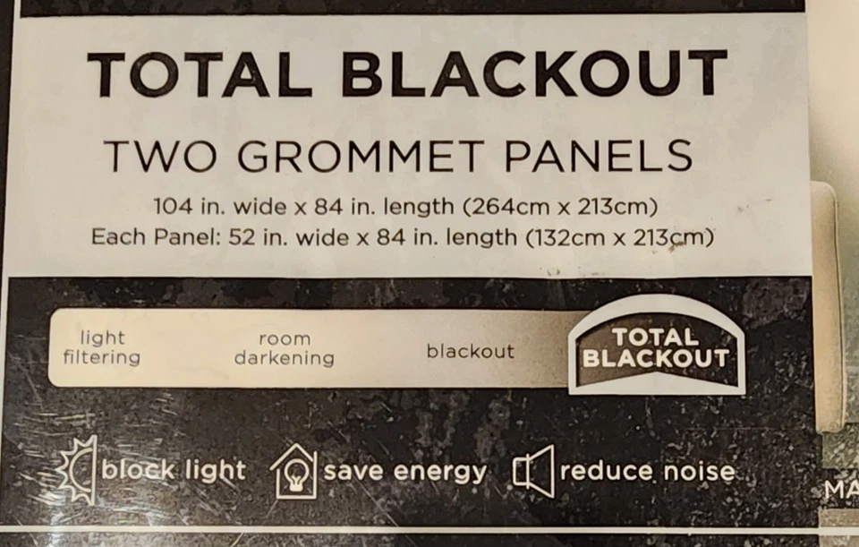 Eclipse Monty Grommet Top Blackout Curtain Panels (2) – Grey– 52”W x 84”L - Image 3 of 4