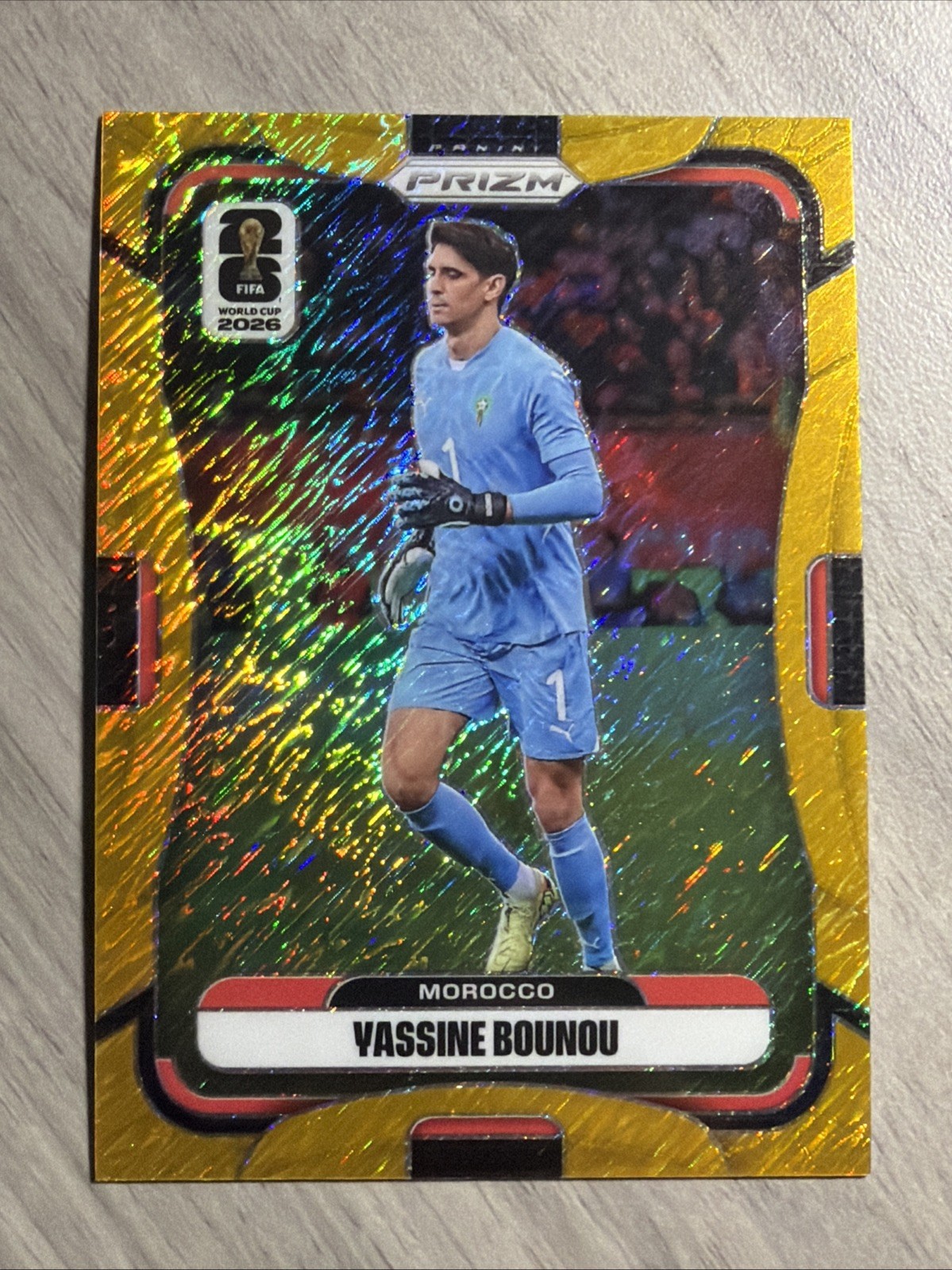 Yassine Bounou 2026 Panini Prizm FIFA World Cup Gold Shimmer /5 Morocco