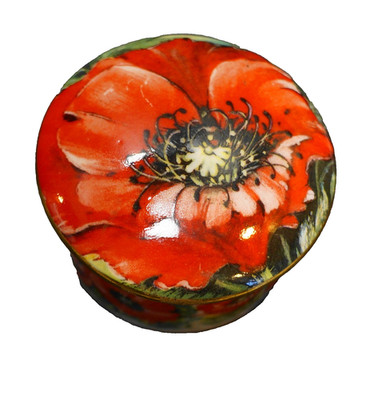 Poppy Flower Fine Bone China Trinket Box England