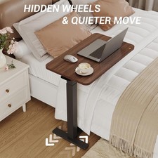 Height Adjustable Mobile Rolling Laptop Desk Hospital Table Cart Over Bed Stand
