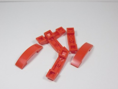 LEGO Lot of 6 Red 4x1 Double Curved Slopes No Stud D0