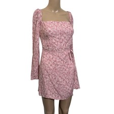 Reformation Womens Sz 2 Babys Breath Rosalie Mini Dress Wrap Tie Floral OS22-11
