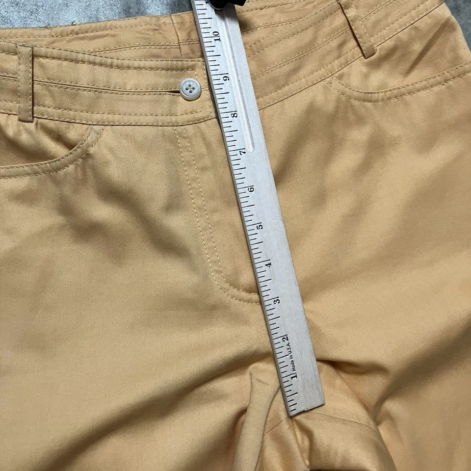 Pantalones Brioni para mujer talla 40 amarillo chino pierna recta Italia tiro medio Foto 3 de 4