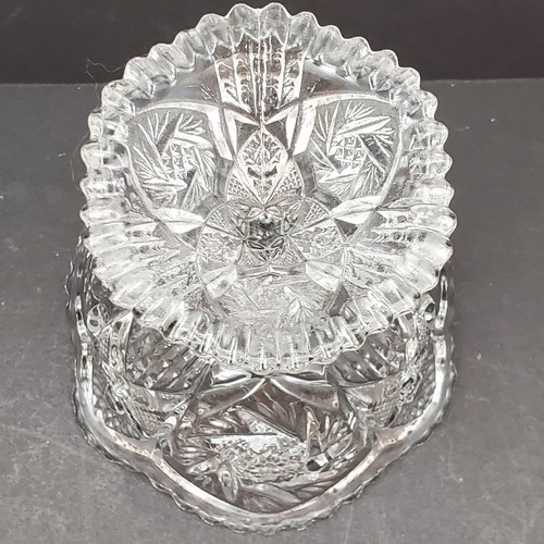 Vtg Imperial Nucut Pinwheel Compote Candy Dish MCM Elegant Cut Glass Decorative - Picture 16 of 17