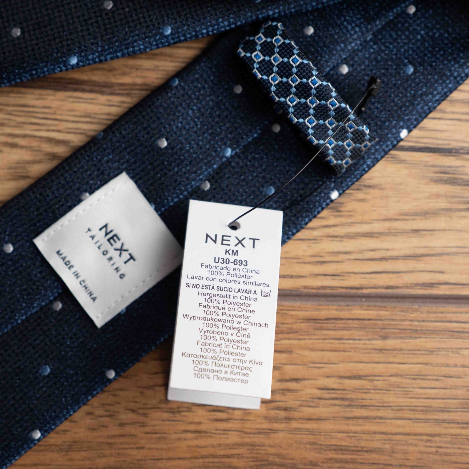 Next Tailoring Blue and White Dot Tie New With Tag image 2