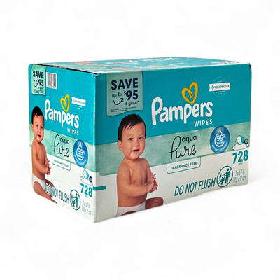 Pampers Wipes Aqua Pure Sensitive Baby Wipes Fragrance Free 13-Packs 728-Count