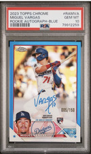 2023 Topps Chrome Miguel Vargas RC Blue Refractor Auto #5/150 PSA 10 Gem Mint