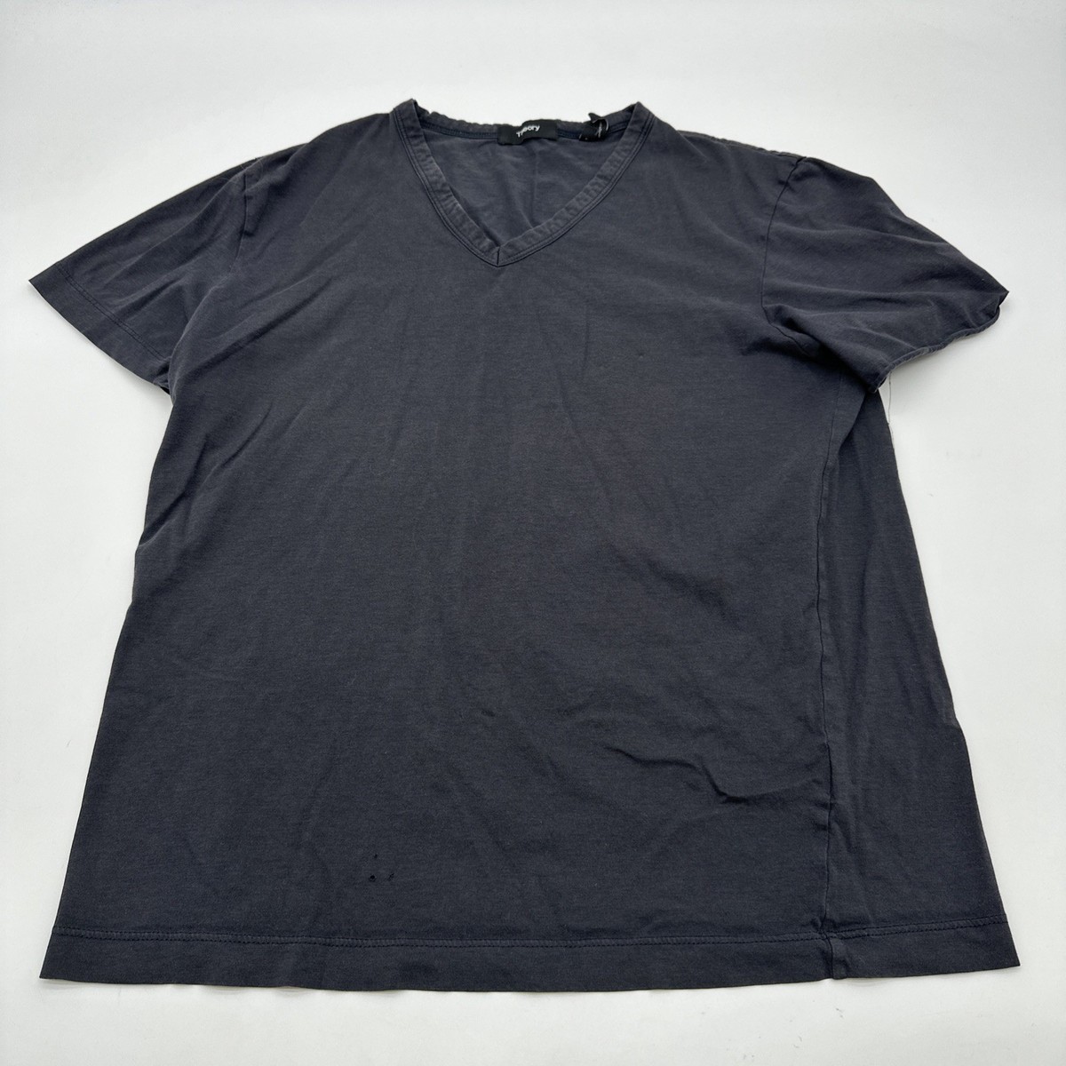 y  Theory T-shirt Men S Black Logo V-Neck 100% Pima Cotton .#34971 | eBay