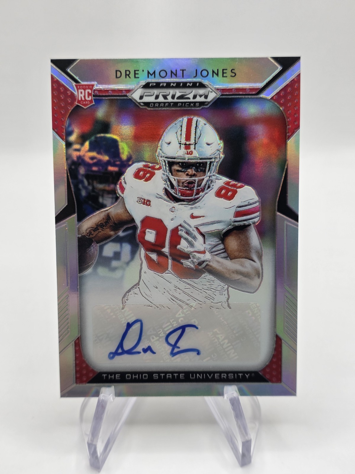 Dre'Mont Jones Panini Prizm Draft Picks #209 Autograph-Silver