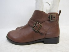 Vionic Womens Size 9 M Brown Leather Zip Buckle Ankle Fashion Boots Bootie