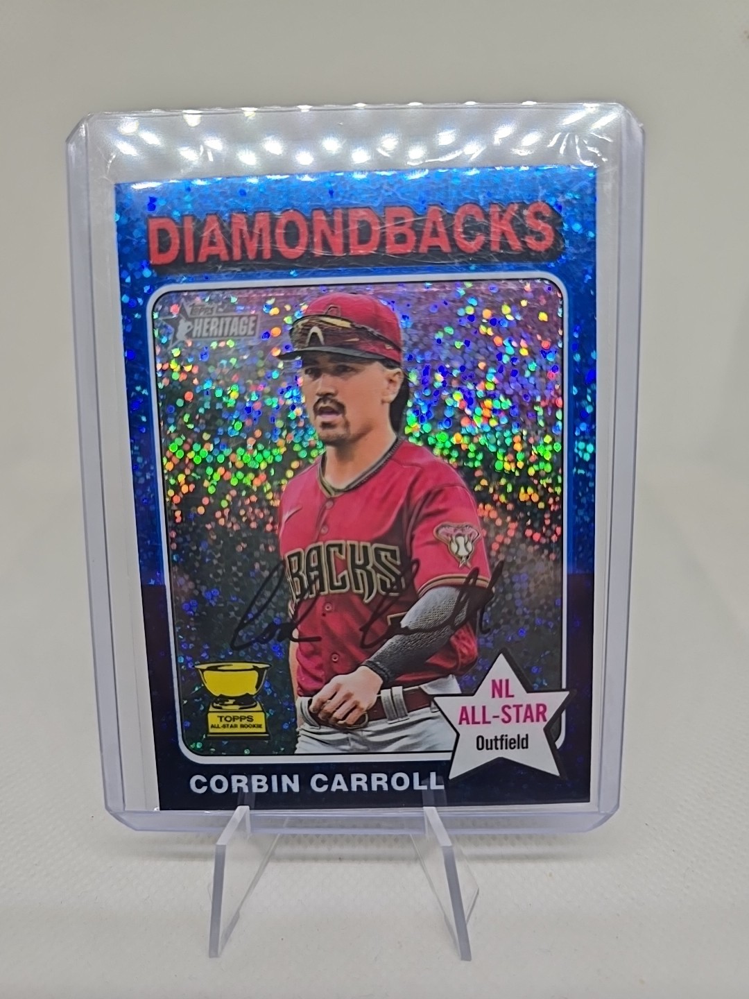 2024 Topps Heritage #372 Corbin Carroll Chrome Blue Sparkle Refractor
