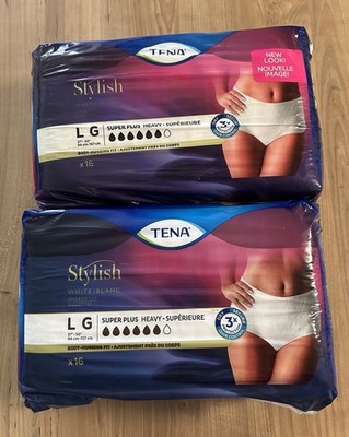 Tena Stylish Women Super Plus Incontinence Underwear Absorbency Large 2 Packs 16