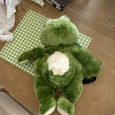 Green Plush Frog Adjustable Strap Kids Backpack Small Polyester