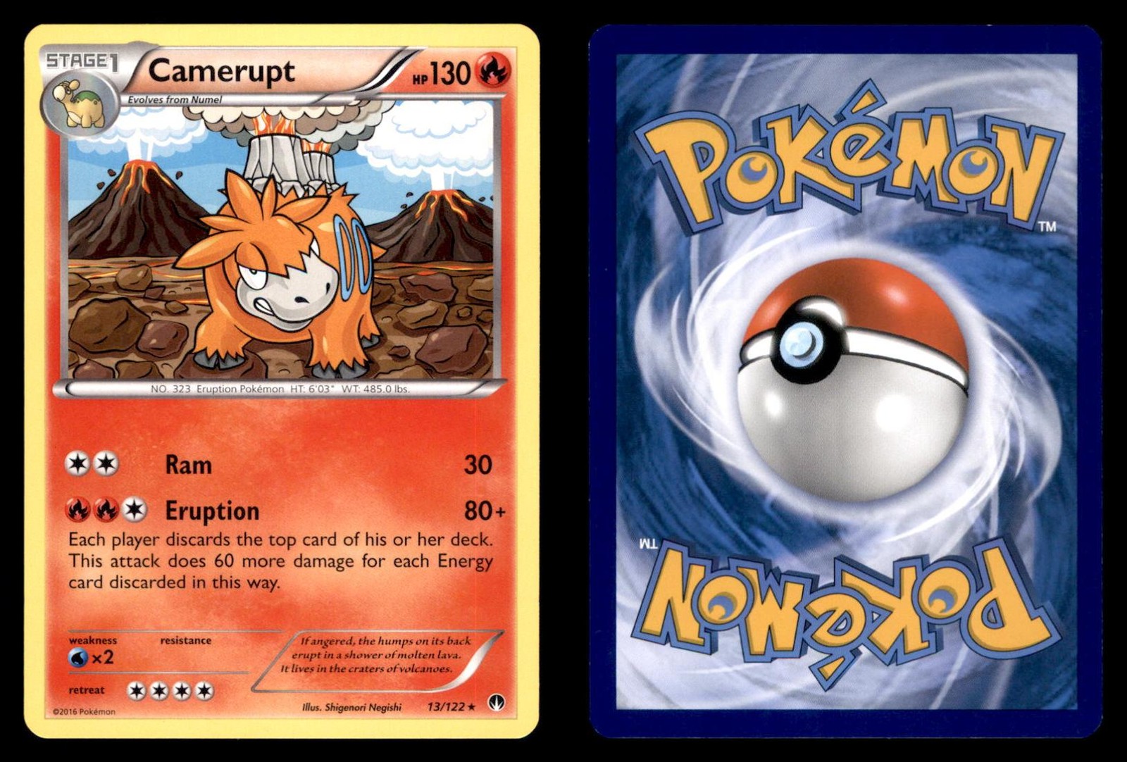 Pokemon BREAKpoint Camerupt 13/122 2016 Rare
