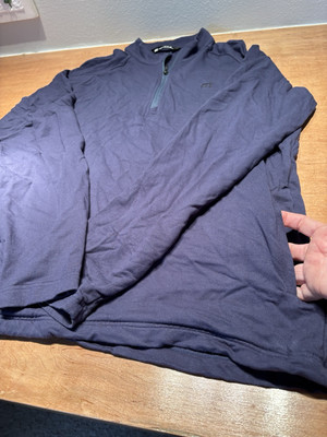 Travis Mathew Golf Pullover Top NAVY BLUE Long Sleeve 1/4 Zip Mens Size Large