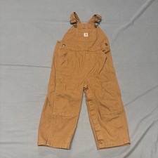 Carhartt Brown Duck Canvas Double Knee Toddler Bib Overalls 24 Mos