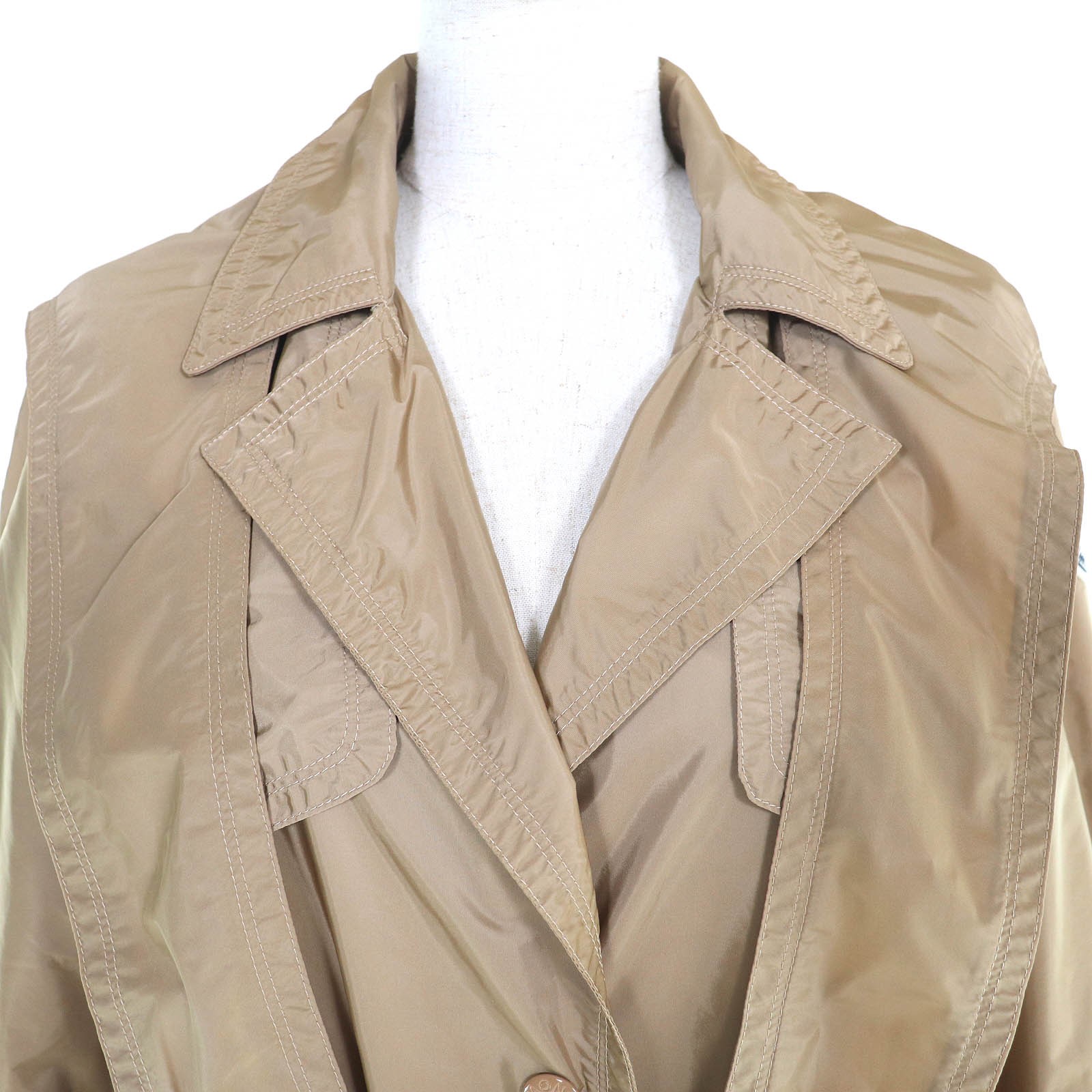 MONCLER 20C P62686 Ladies Hooded Long Coat Vanille Beige Size 1 thumbnail 4