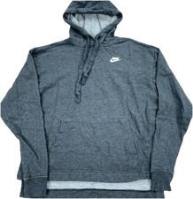 Nike Hoodie Women XS Gray White Sweatshirt Sweater Mini Swoosh Oversized Basic