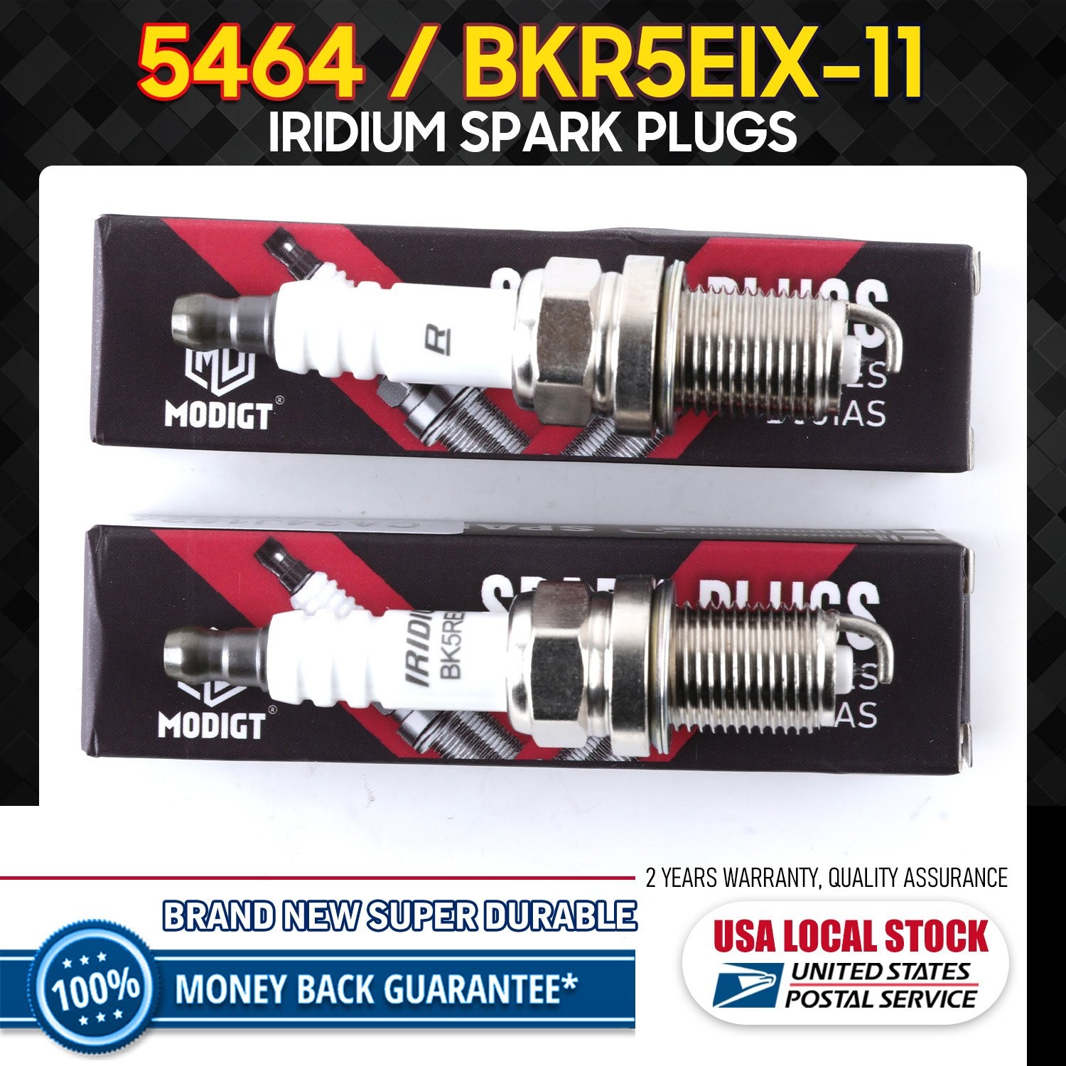 2Pcs Brand NEW Fit For NGK 5464 Iridium IX Spark Plugs BR9EIX OEM High Quality