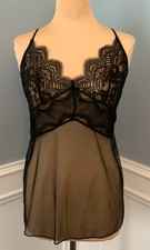 Victoria's Secret Nightgown XL Babydoll Slip Dress Lace Chemise Sheer Wireless