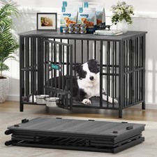 41" Dog Crate Furniture Foldable, No Assembly Decorative Dog Kennel Indoor
