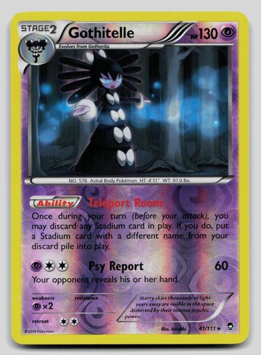 Gothitelle 41/111 Rare Furious Fists Pokemon Reverse Holo Lightly Played