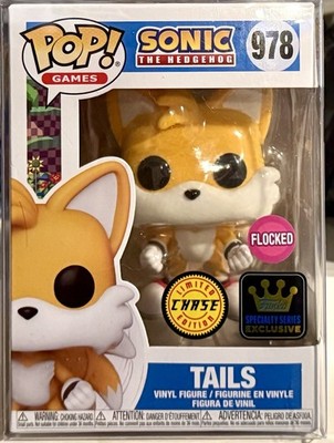 TAILS SE FLOCKED CHASE 978 Funko Pop Games SONIC THE HEDGEHOG Tails w/PROTECTOR