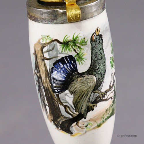 Vintage Black Forest Porcellaine Tobacco Pipe with Capercaillie - 第 6/7 張圖片