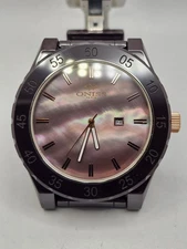 ONISS PARIS high tech Ceramic Mens Date Watch ON8174-M/BR Sapphire Crystal WR30M