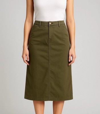 Chaus Sport Vintage Green Midi A-Line Skirt Women s 12 | Retro Modest Mature