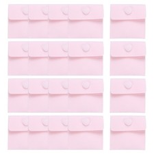 20Pcs Velvet Jewelry Pouches with Snap Button 2.8x2.8 Inches for Rings Pink