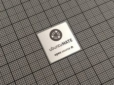 5 x Silver  Black Ubuntu Mate Linux Stickers For The Computer Case